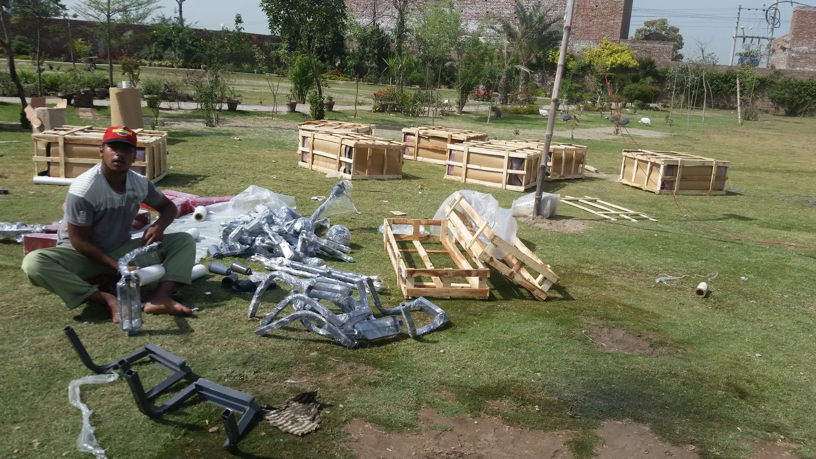Tractor parts and export preparation area for shipment planning