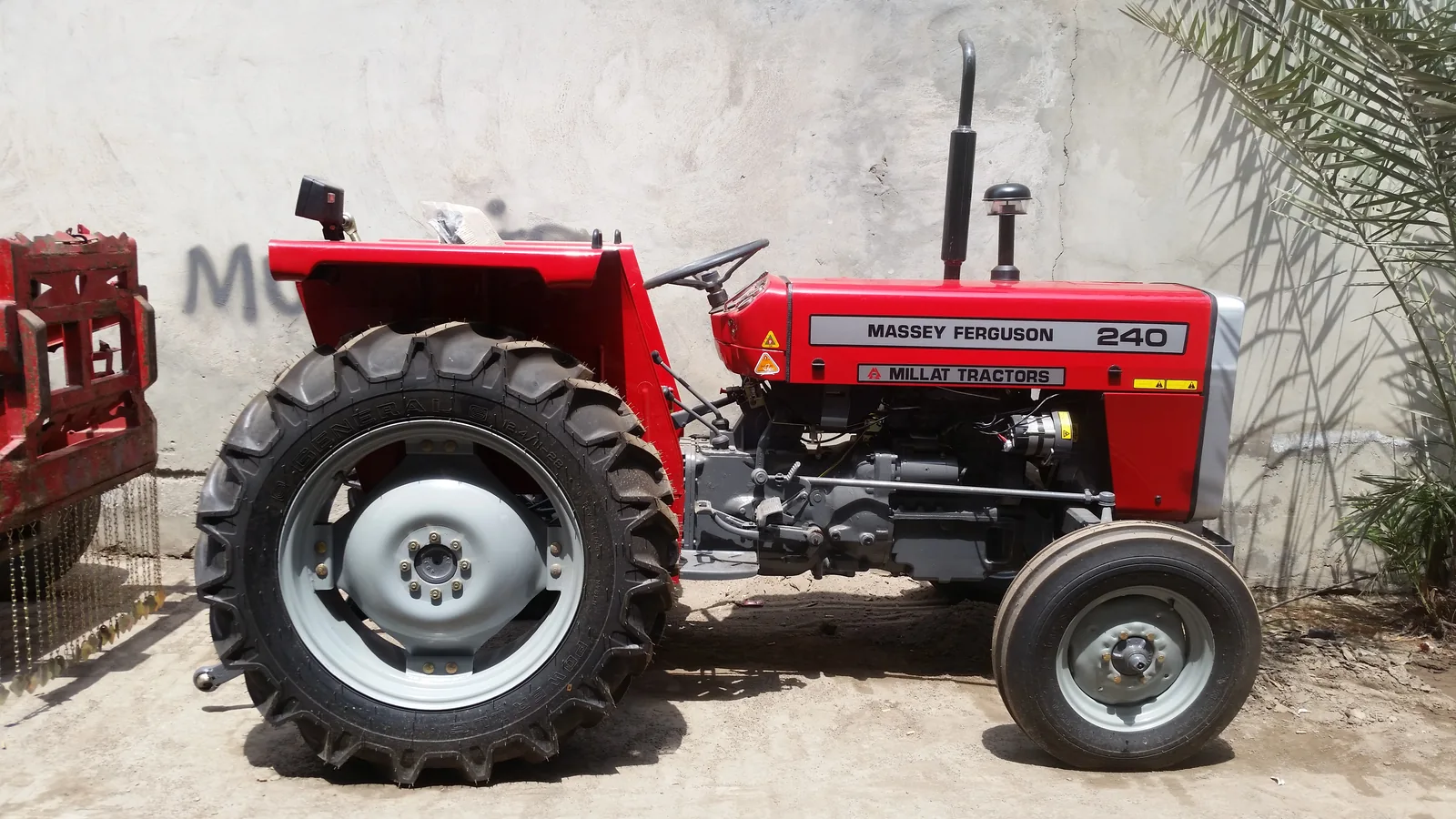 MF 240 tractor side view for export inquiry planning