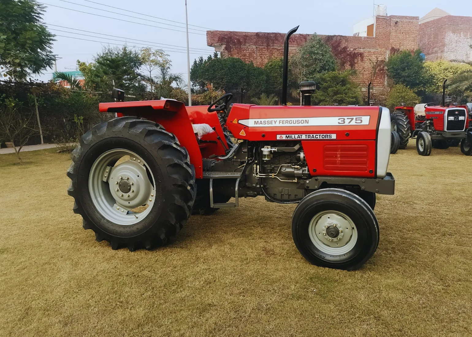 MF 375 tractor side view for dealer export inquiry planning