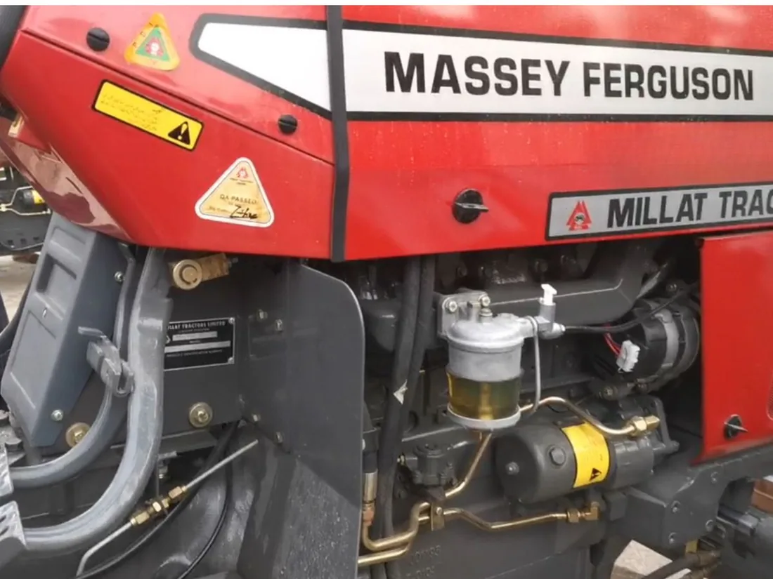Tractor engine-side components and filter assembly for parts identification